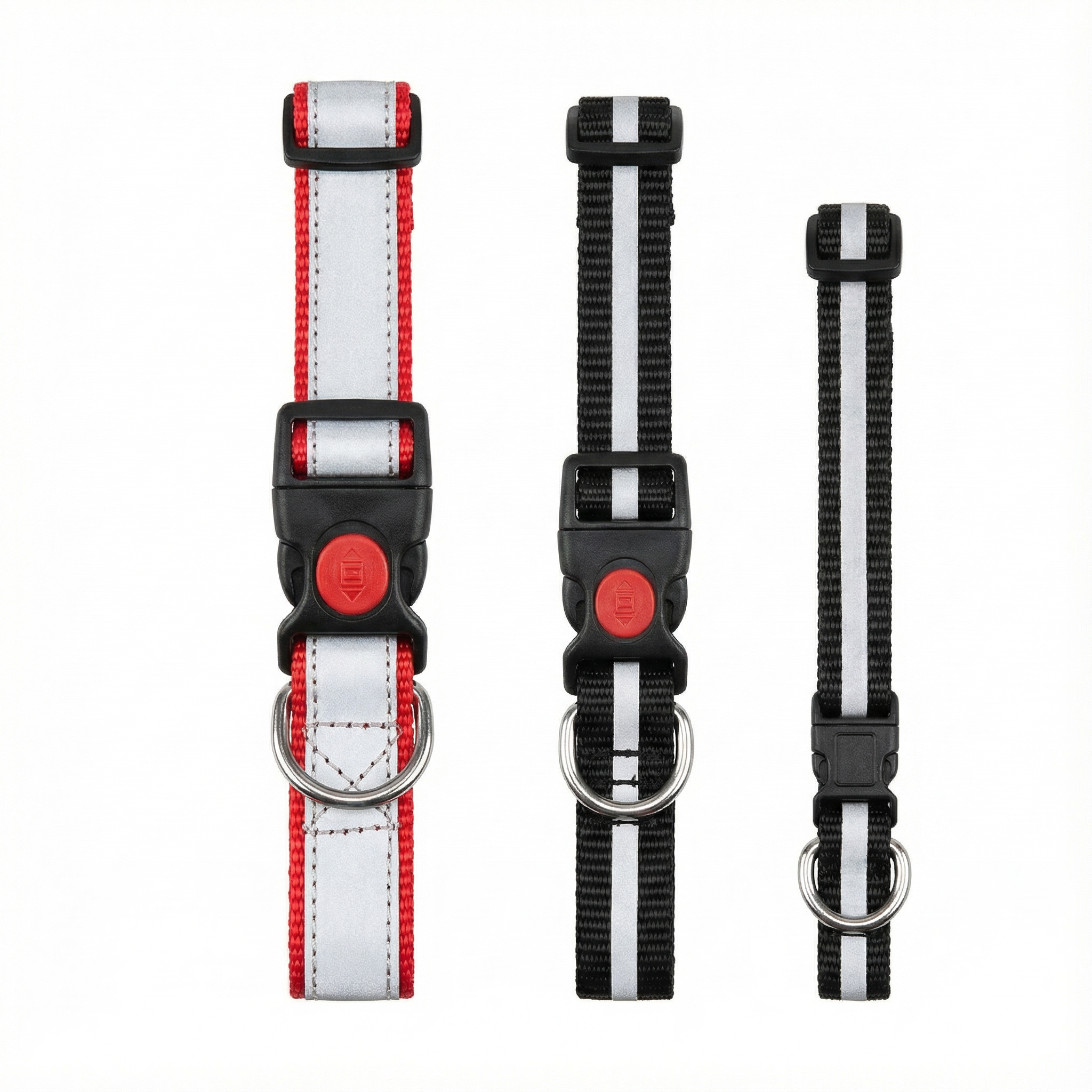 Button Type Reflector Dog Collar Reflective Safety Collar for Large Dogs