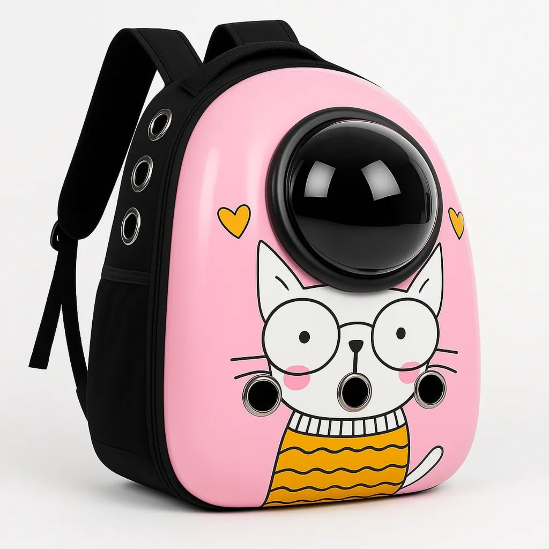 Comfortable Pink Cat-Themed Pet Carrier