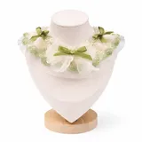 Floral lace pet neckwear cream