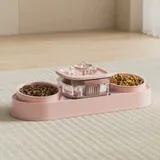 Elevated cat bowl with water dispenser