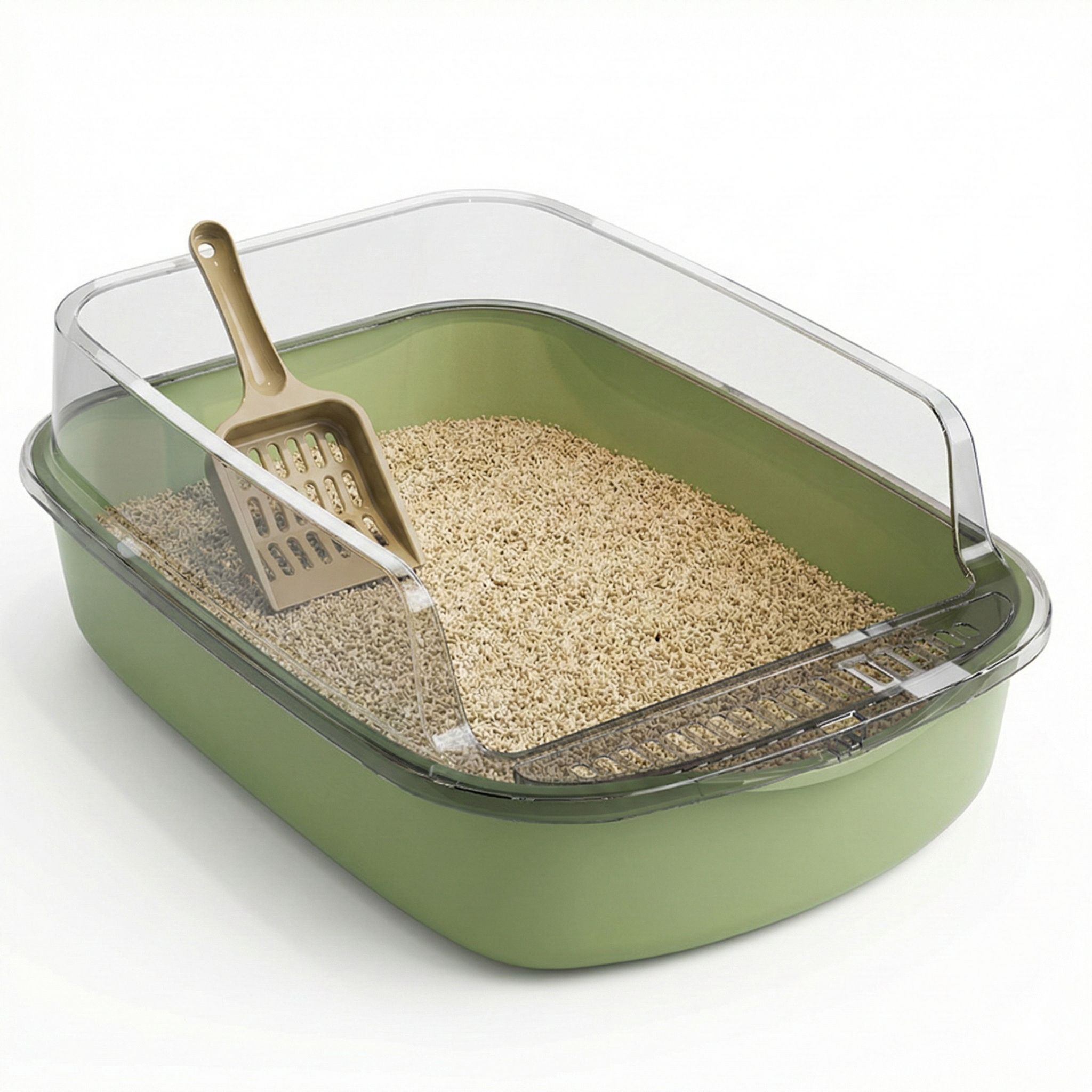 Semi-Closed Cat Litter Tray