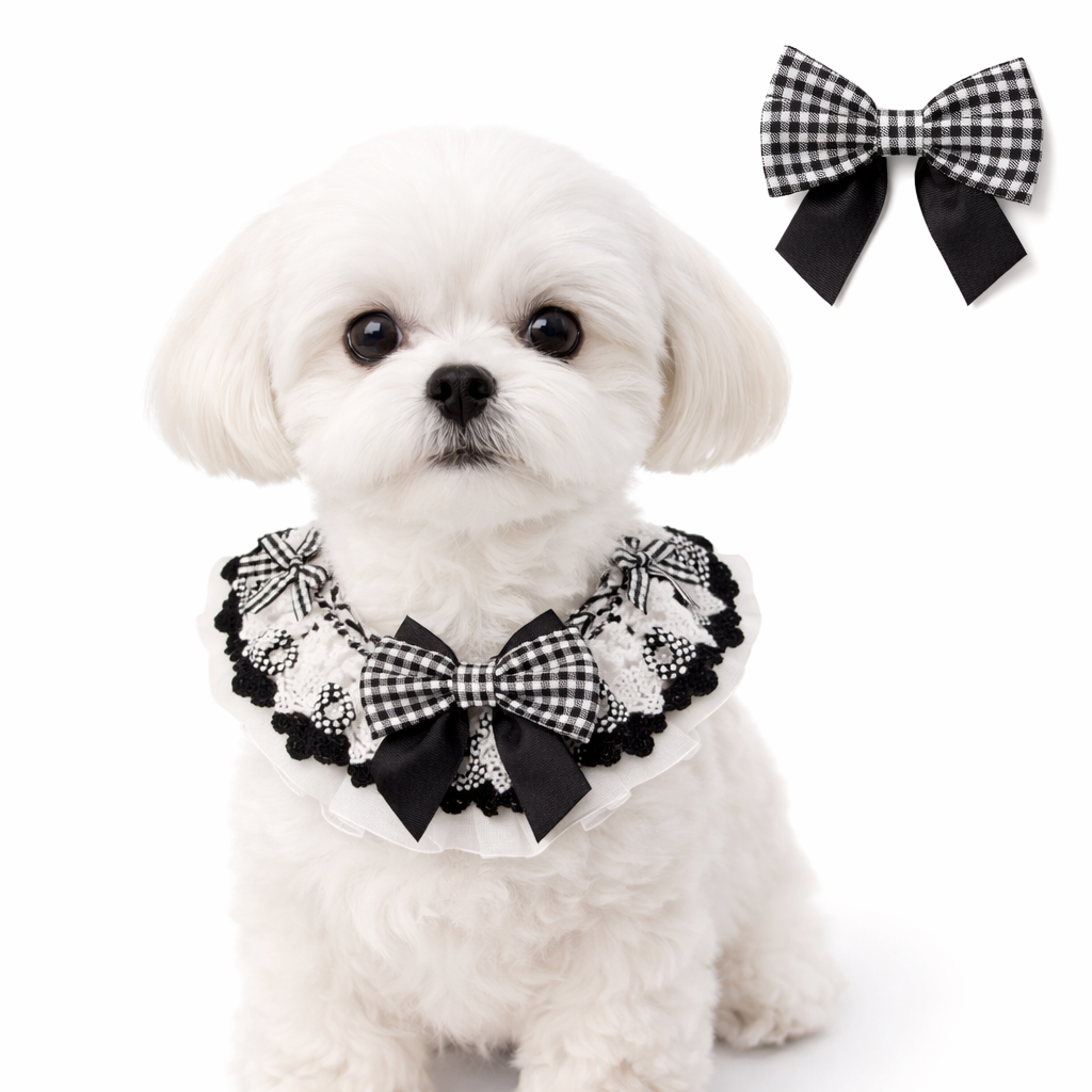 Pet Neckwear — Layered Frill Black