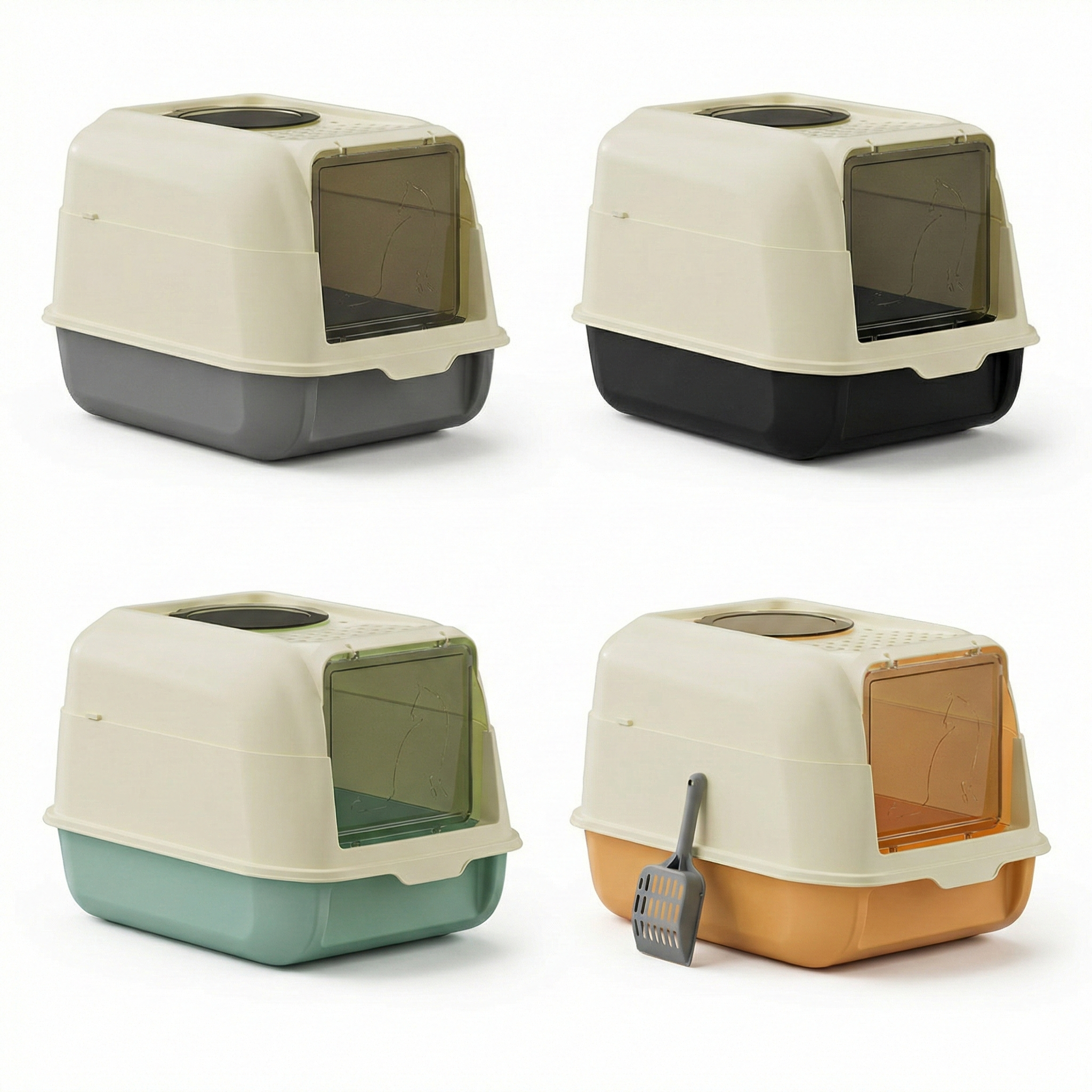 Double Door Enclosed Cat Litter Box