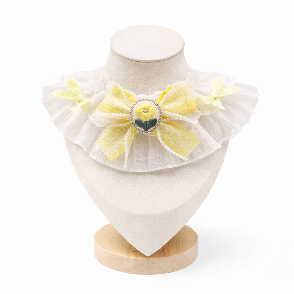 Premium Floral Pet Neckwear – Yellow